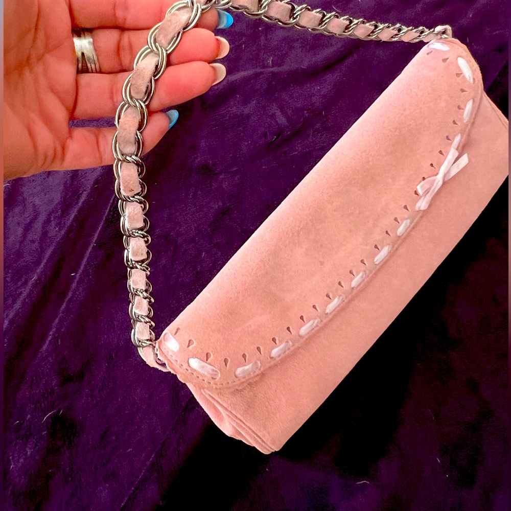 Banana Republic pale pink Swede purse